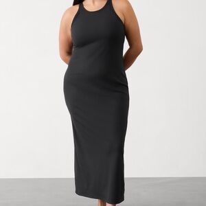 Athleta SIGNATURE RIB MAXI DRESS Black Sleeveless Maxi Dress NWT